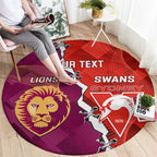 Custom Swans And Lions Football Round Carpet 2024 Go Champions Final Dynamic Version
