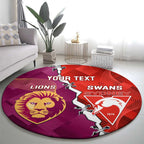 Custom Swans And Lions Football Round Carpet 2024 Go Champions Final Dynamic Version