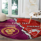 Custom Swans And Lions Football Round Carpet 2024 Go Champions Final Dynamic Version