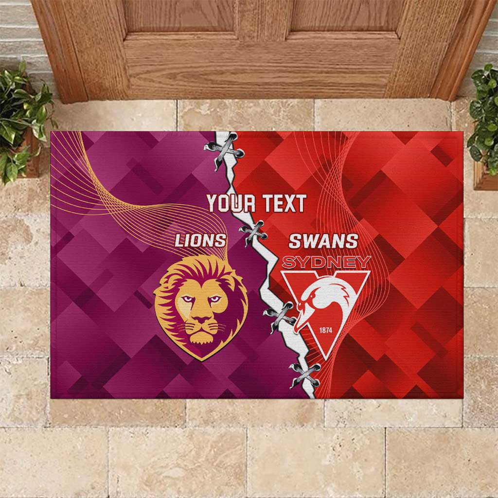 Custom Swans And Lions Football Rubber Doormat 2024 Go Champions Final Dynamic Version