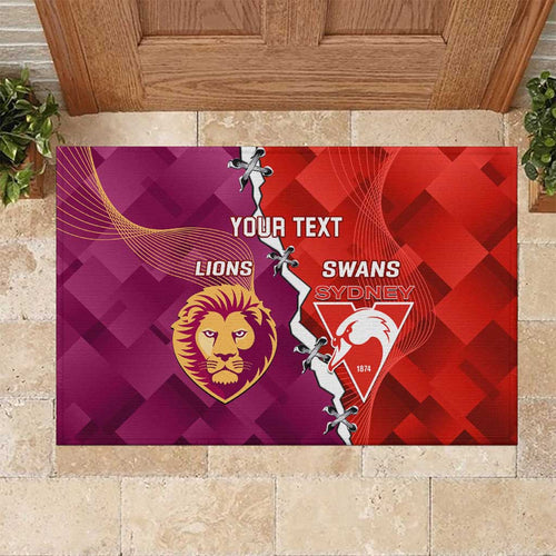 Custom Swans And Lions Football Rubber Doormat 2024 Go Champions Final Dynamic Version