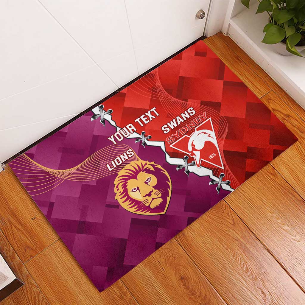 Custom Swans And Lions Football Rubber Doormat 2024 Go Champions Final Dynamic Version