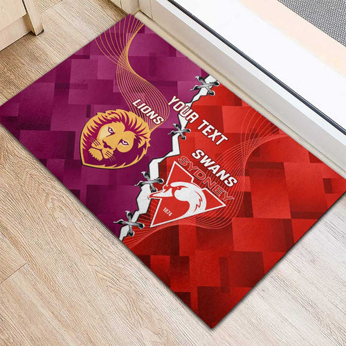 Custom Swans And Lions Football Rubber Doormat 2024 Go Champions Final Dynamic Version