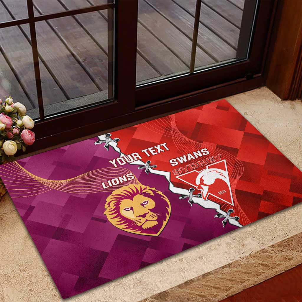 Custom Swans And Lions Football Rubber Doormat 2024 Go Champions Final Dynamic Version