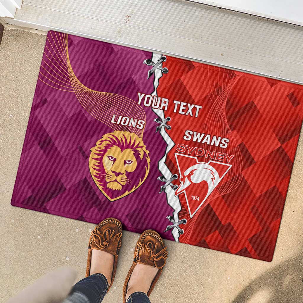 Custom Swans And Lions Football Rubber Doormat 2024 Go Champions Final Dynamic Version