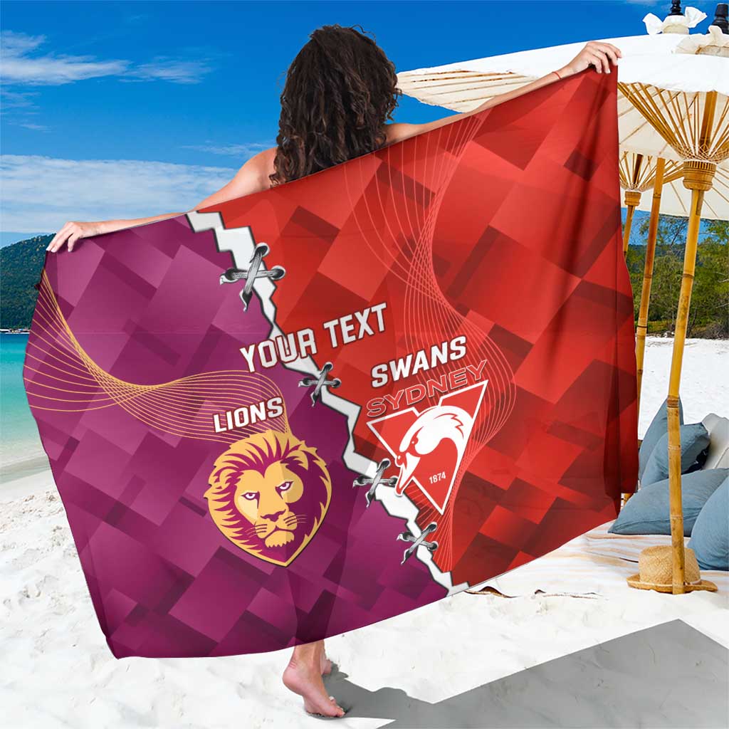 Custom Swans And Lions Football Sarong 2024 Go Champions Final Dynamic Version