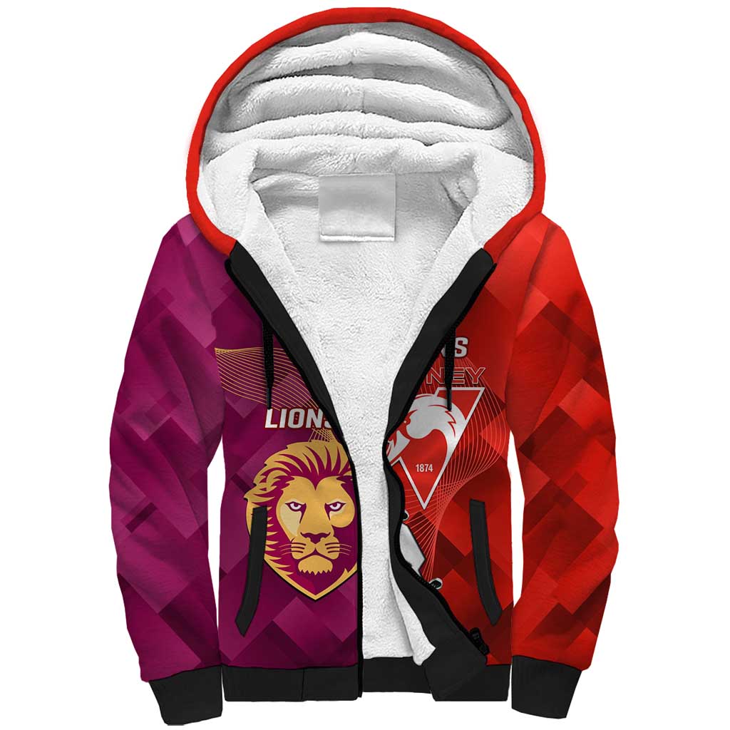 Custom Swans And Lions Football Sherpa Hoodie 2024 Go Champions Final Dynamic Version