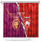 Custom Swans And Lions Football Shower Curtain 2024 Go Champions Final Dynamic Version