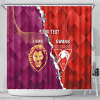 Custom Swans And Lions Football Shower Curtain 2024 Go Champions Final Dynamic Version