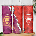 Swans And Lions Football Skinny Tumbler 2024 Go Champions Final Dynamic Version