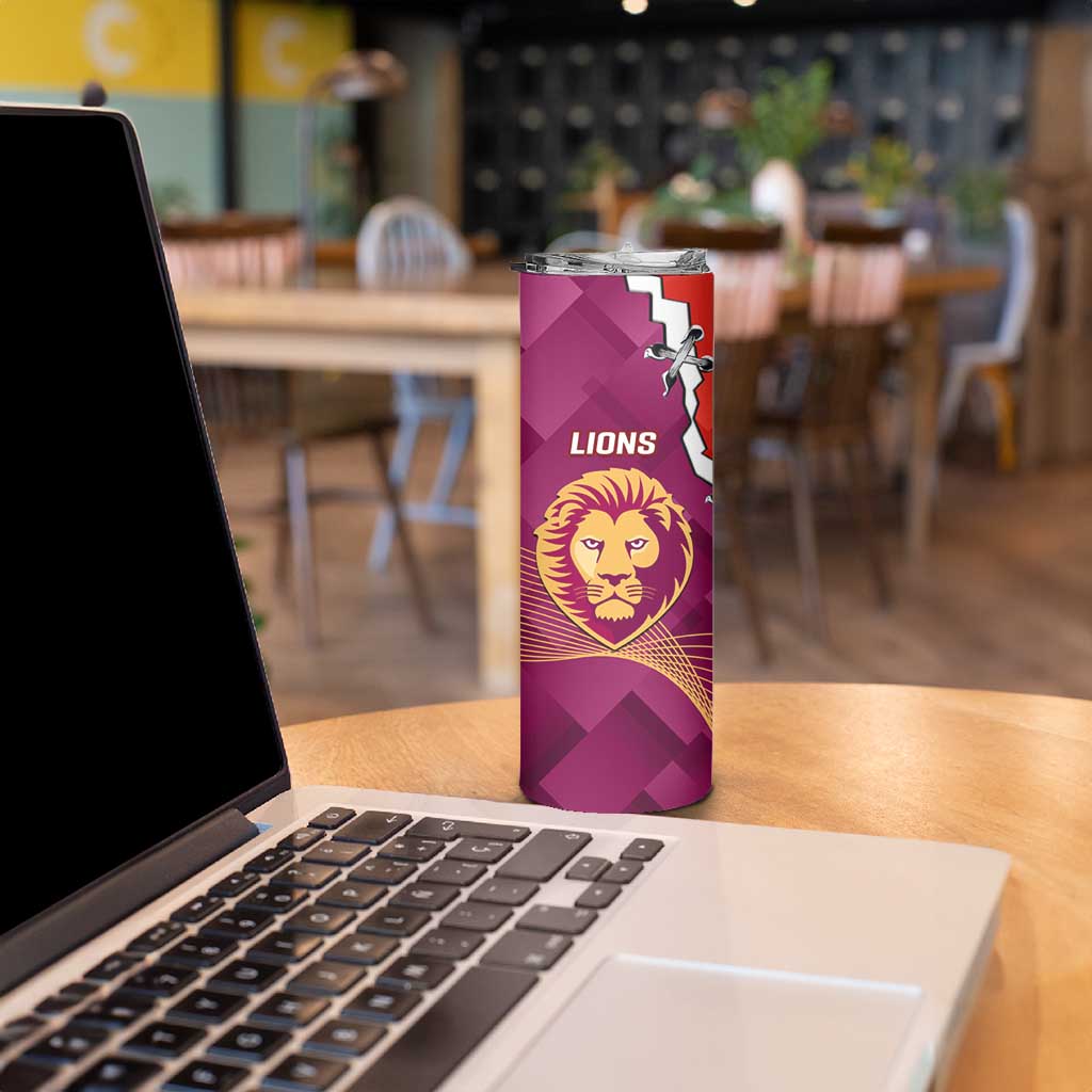 Swans And Lions Football Skinny Tumbler 2024 Go Champions Final Dynamic Version