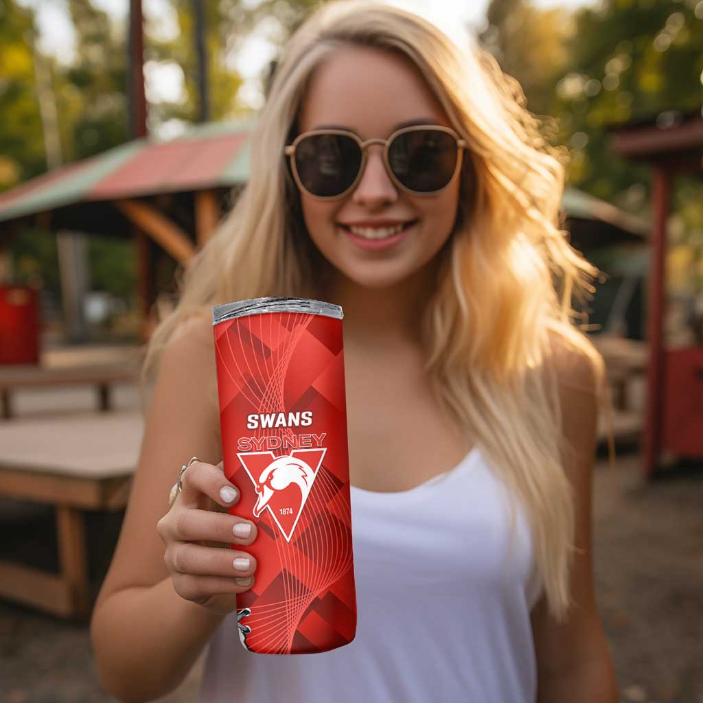 Swans And Lions Football Skinny Tumbler 2024 Go Champions Final Dynamic Version