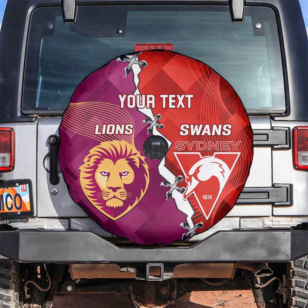 Custom Swans And Lions Football Spare Tire Cover 2024 Go Champions Final Dynamic Version