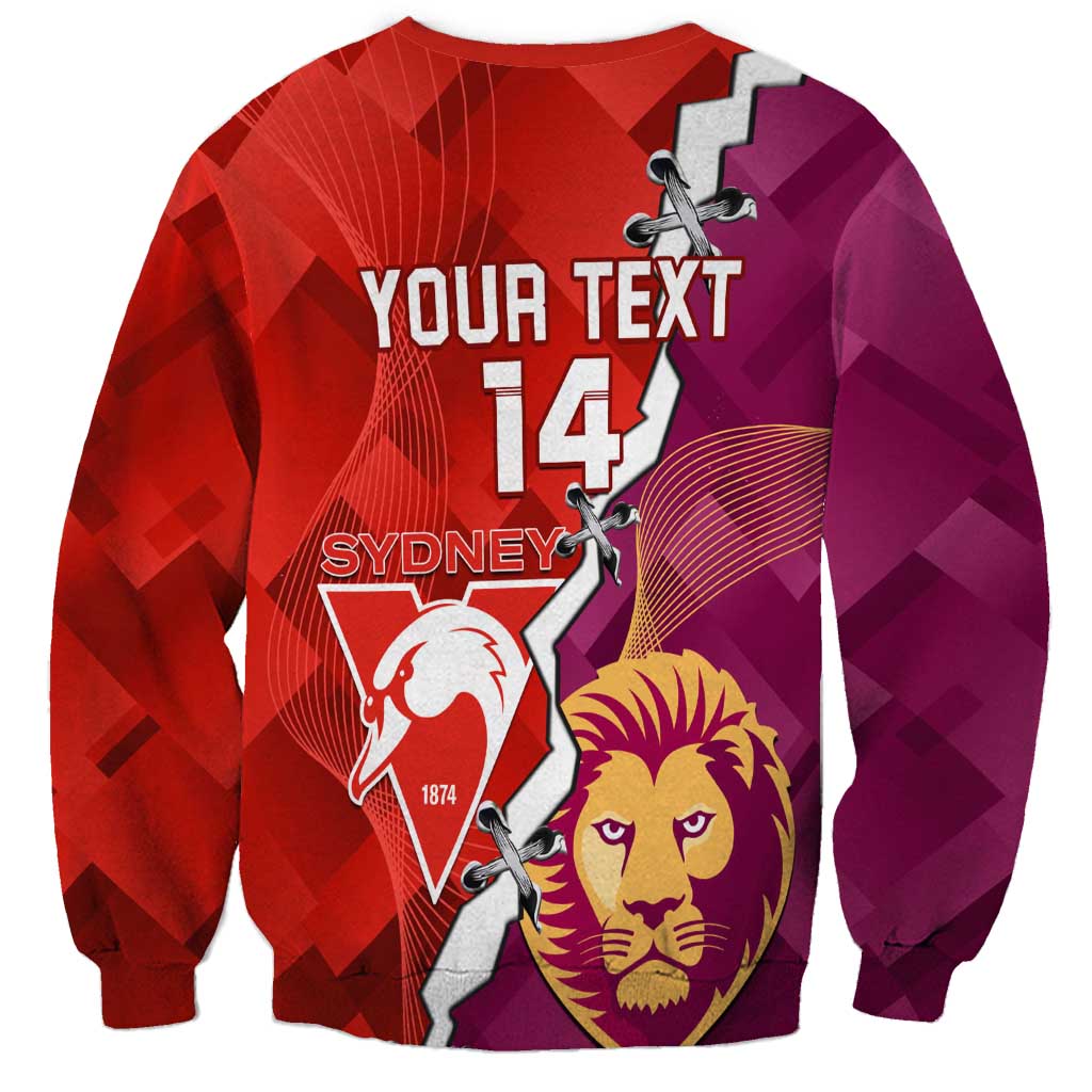 Custom Swans And Lions Football Sweatshirt 2024 Go Champions Final Dynamic Version