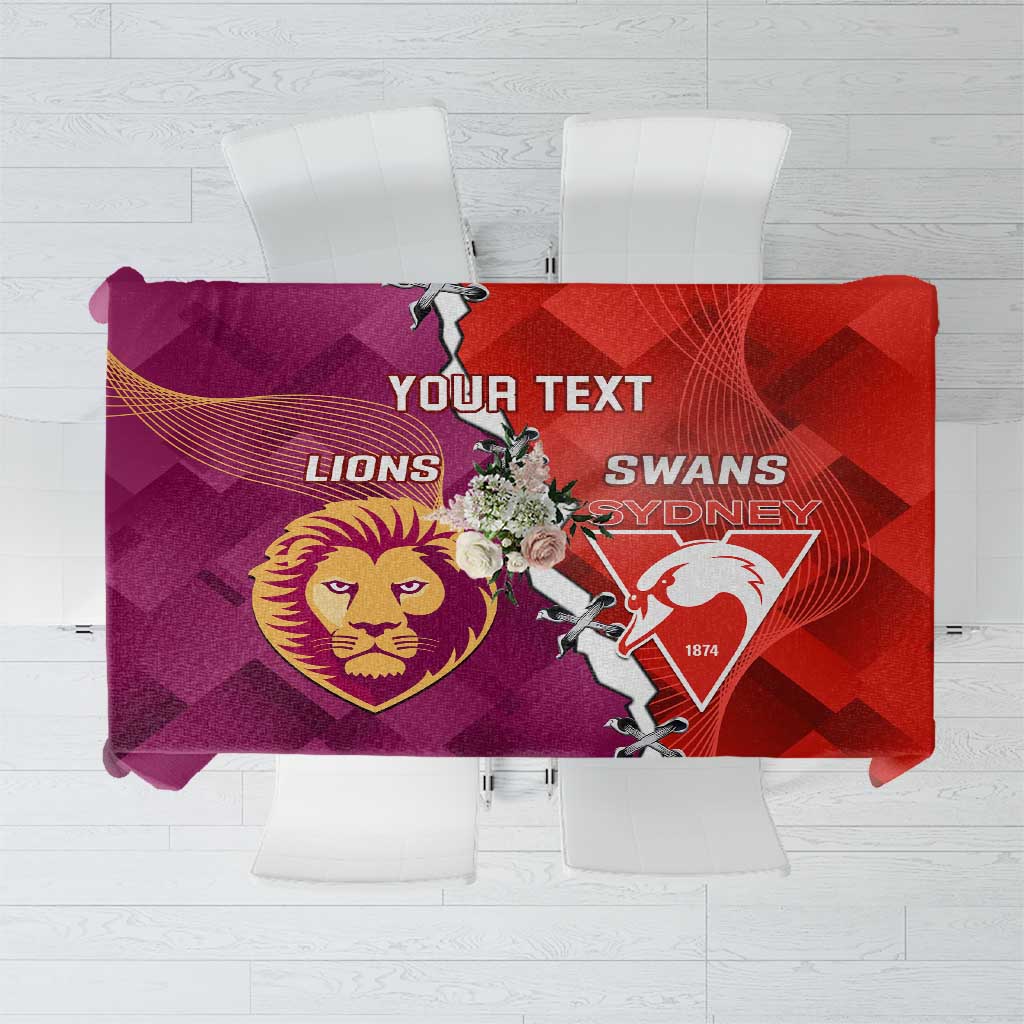 Custom Swans And Lions Football Tablecloth 2024 Go Champions Final Dynamic Version