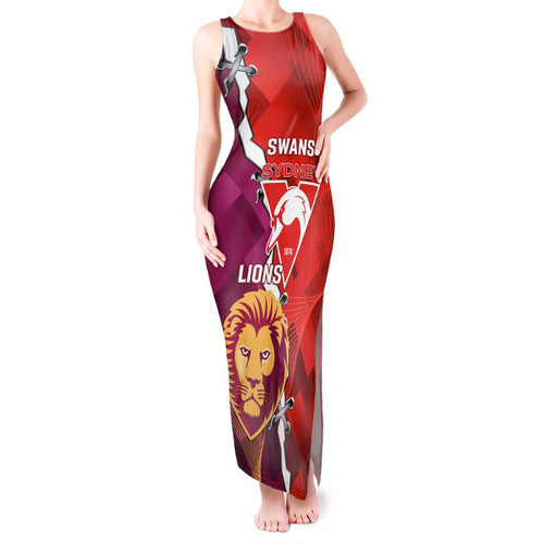 Custom Swans And Lions Football Tank Maxi Dress 2024 Go Champions Final Dynamic Version