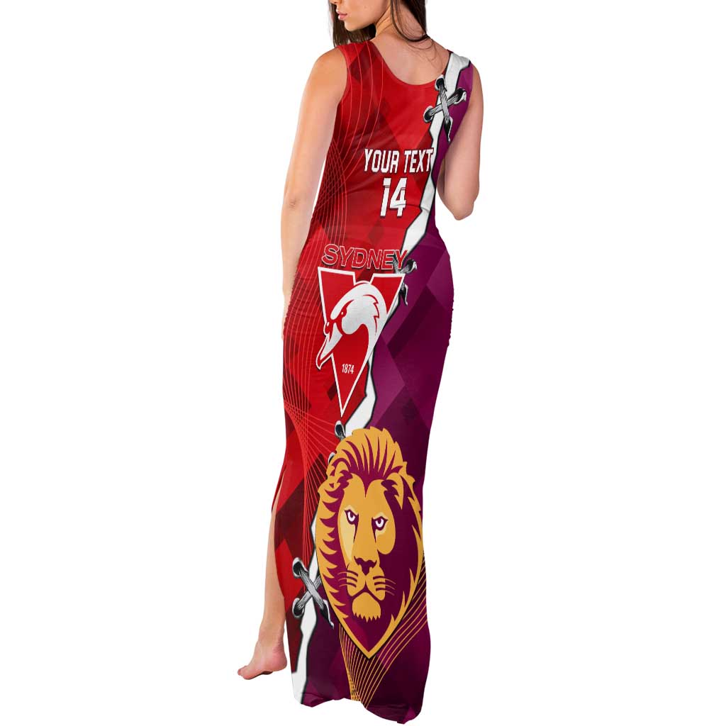 Custom Swans And Lions Football Tank Maxi Dress 2024 Go Champions Final Dynamic Version
