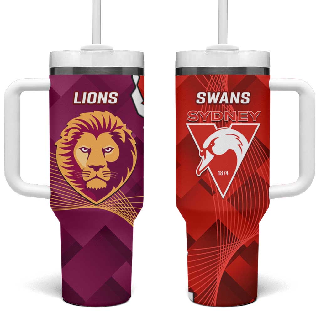 Swans And Lions Football Tumbler With Handle 2024 Go Champions Final Dynamic Version