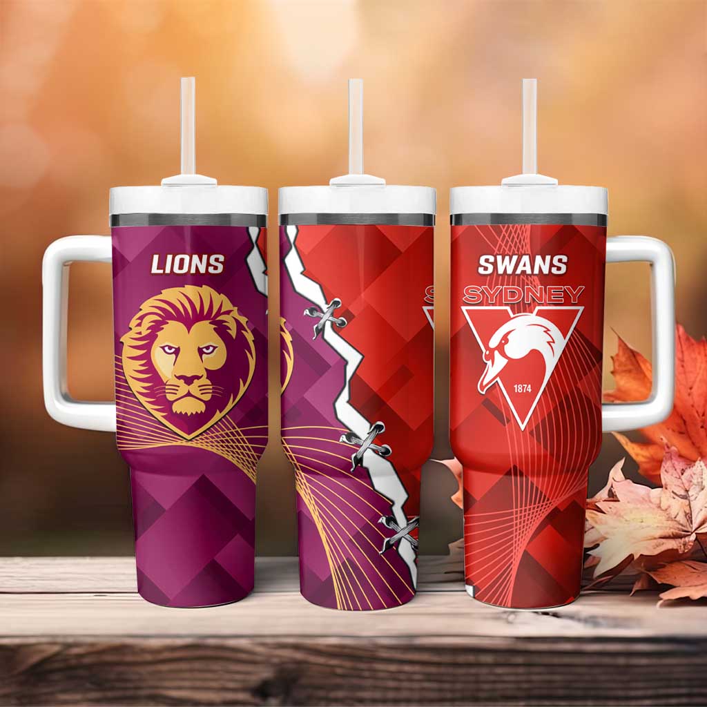 Swans And Lions Football Tumbler With Handle 2024 Go Champions Final Dynamic Version