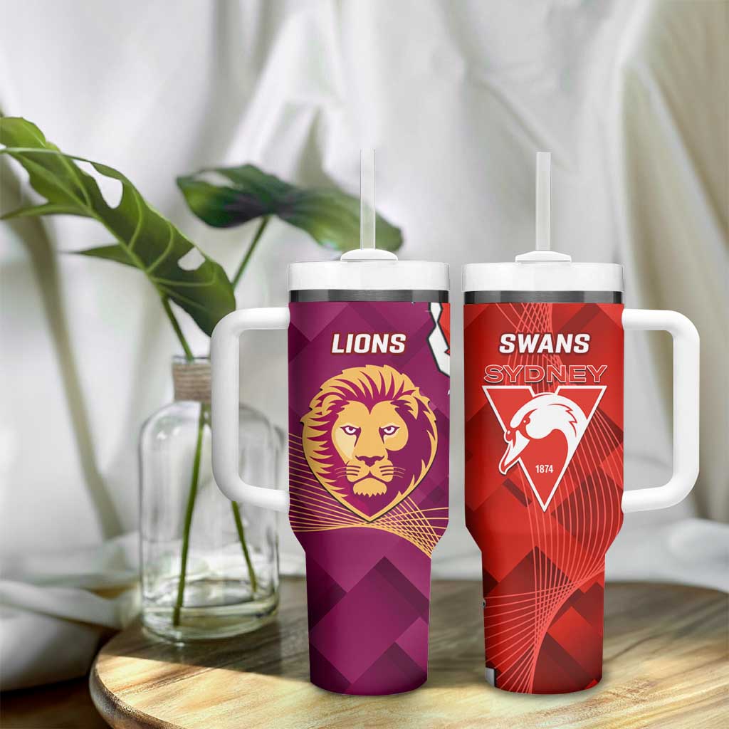 Swans And Lions Football Tumbler With Handle 2024 Go Champions Final Dynamic Version
