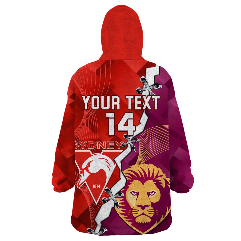 Custom Swans And Lions Football Wearable Blanket Hoodie 2024 Go Champions Final Dynamic Version