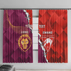 Custom Swans And Lions Football Window Curtain 2024 Go Champions Final Dynamic Version