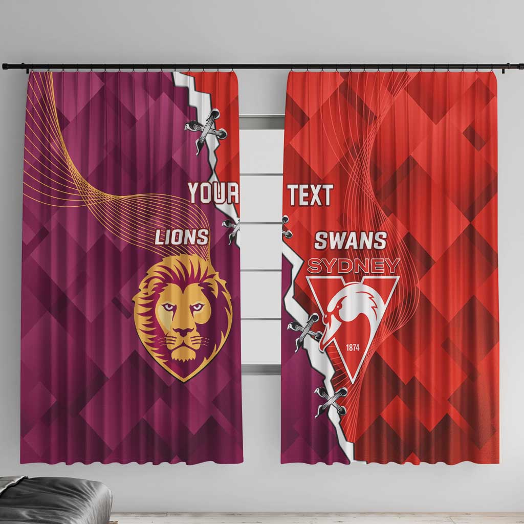 Custom Swans And Lions Football Window Curtain 2024 Go Champions Final Dynamic Version