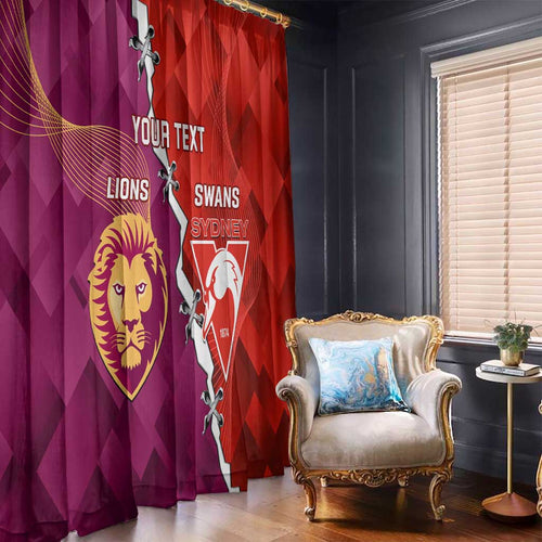 Custom Swans And Lions Football Window Curtain 2024 Go Champions Final Dynamic Version