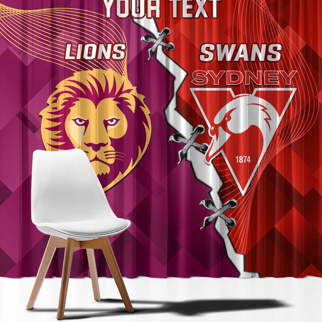 Custom Swans And Lions Football Window Curtain 2024 Go Champions Final Dynamic Version