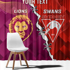 Custom Swans And Lions Football Window Curtain 2024 Go Champions Final Dynamic Version