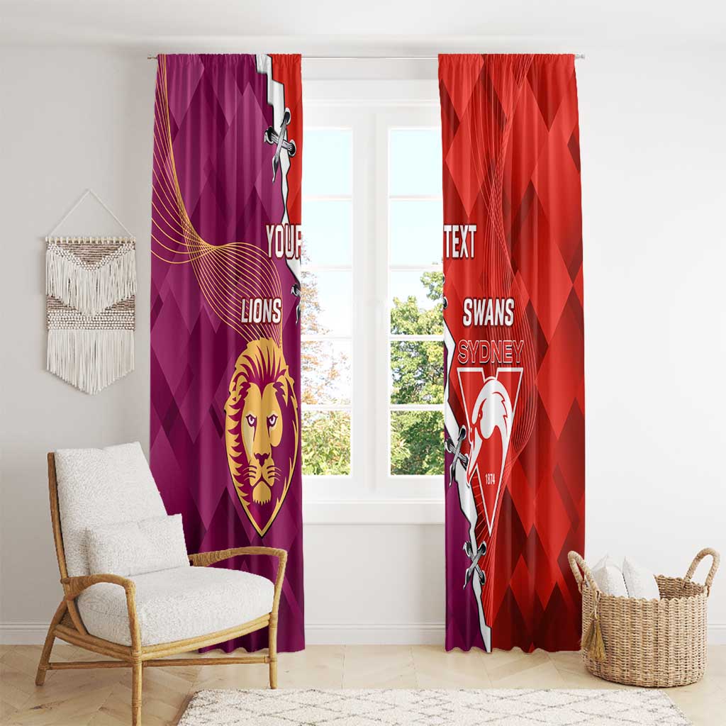 Custom Swans And Lions Football Window Curtain 2024 Go Champions Final Dynamic Version