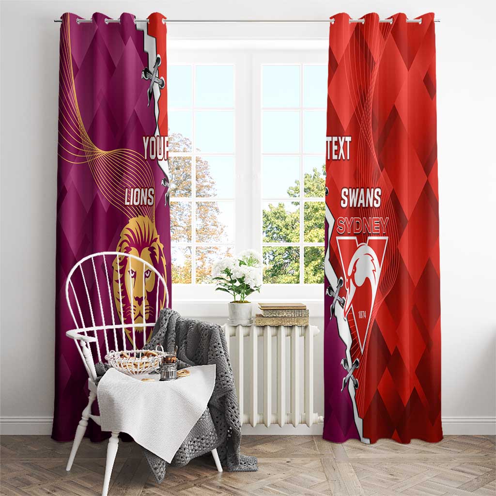 Custom Swans And Lions Football Window Curtain 2024 Go Champions Final Dynamic Version