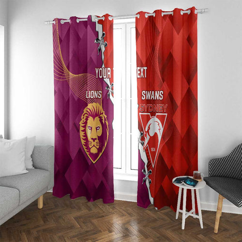 Custom Swans And Lions Football Window Curtain 2024 Go Champions Final Dynamic Version