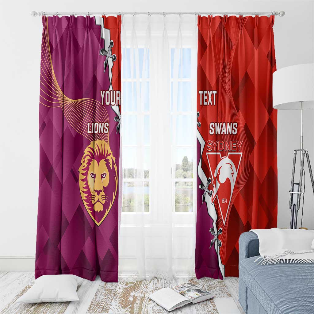 Custom Swans And Lions Football Window Curtain 2024 Go Champions Final Dynamic Version