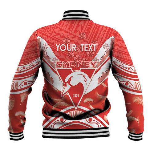Personalised Swans Football Baseball Jacket 2024 Swannies Mascot Go Champions