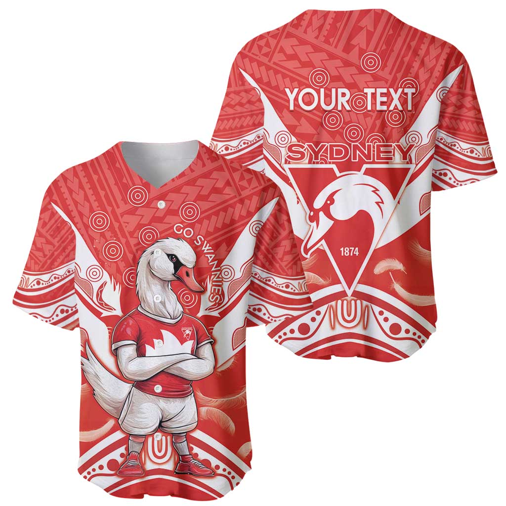 Personalised Swans Football Baseball Jersey 2024 Swannies Mascot Go Champions