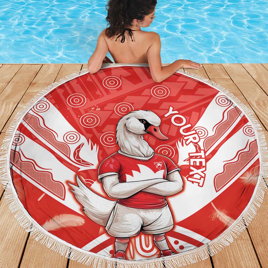 Personalised Swans Football Beach Blanket 2024 Swannies Mascot Go Champions