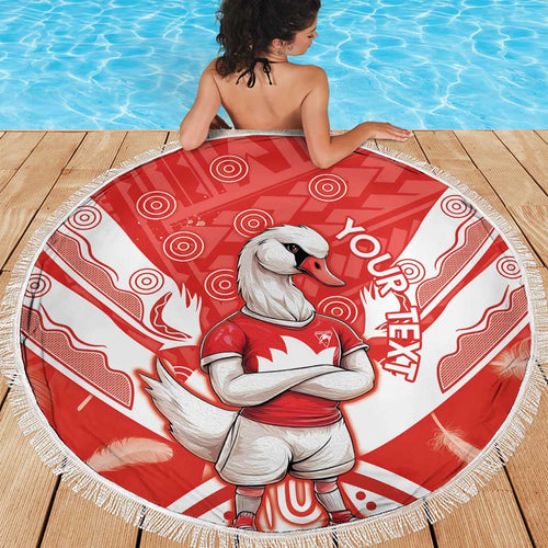Personalised Swans Football Beach Blanket 2024 Swannies Mascot Go Champions