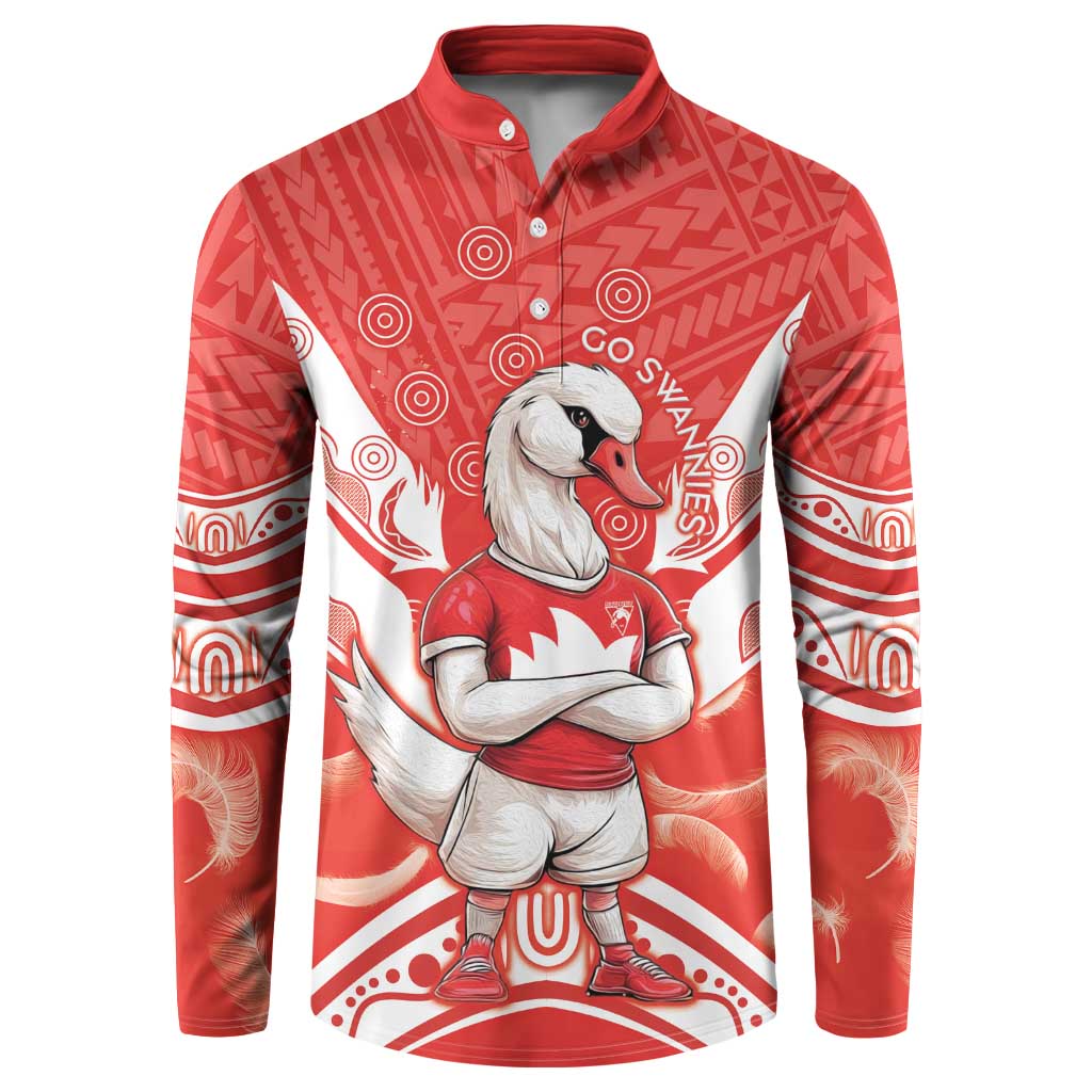 Personalised Swans Football Button Sweatshirt 2024 Swannies Mascot Go Champions