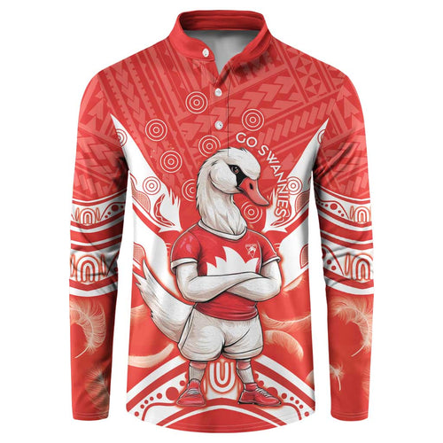 Personalised Swans Football Button Sweatshirt 2024 Swannies Mascot Go Champions