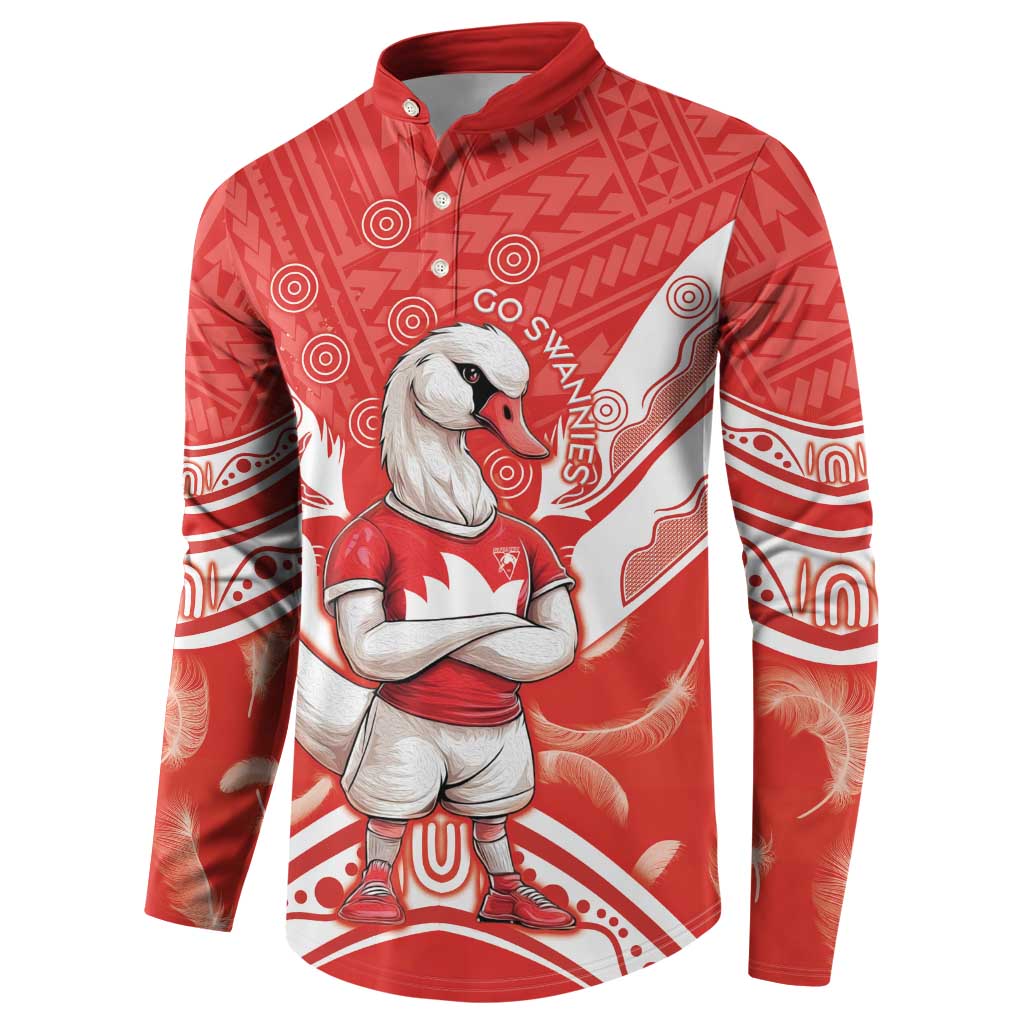 Personalised Swans Football Button Sweatshirt 2024 Swannies Mascot Go Champions