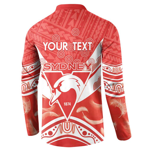 Personalised Swans Football Button Sweatshirt 2024 Swannies Mascot Go Champions