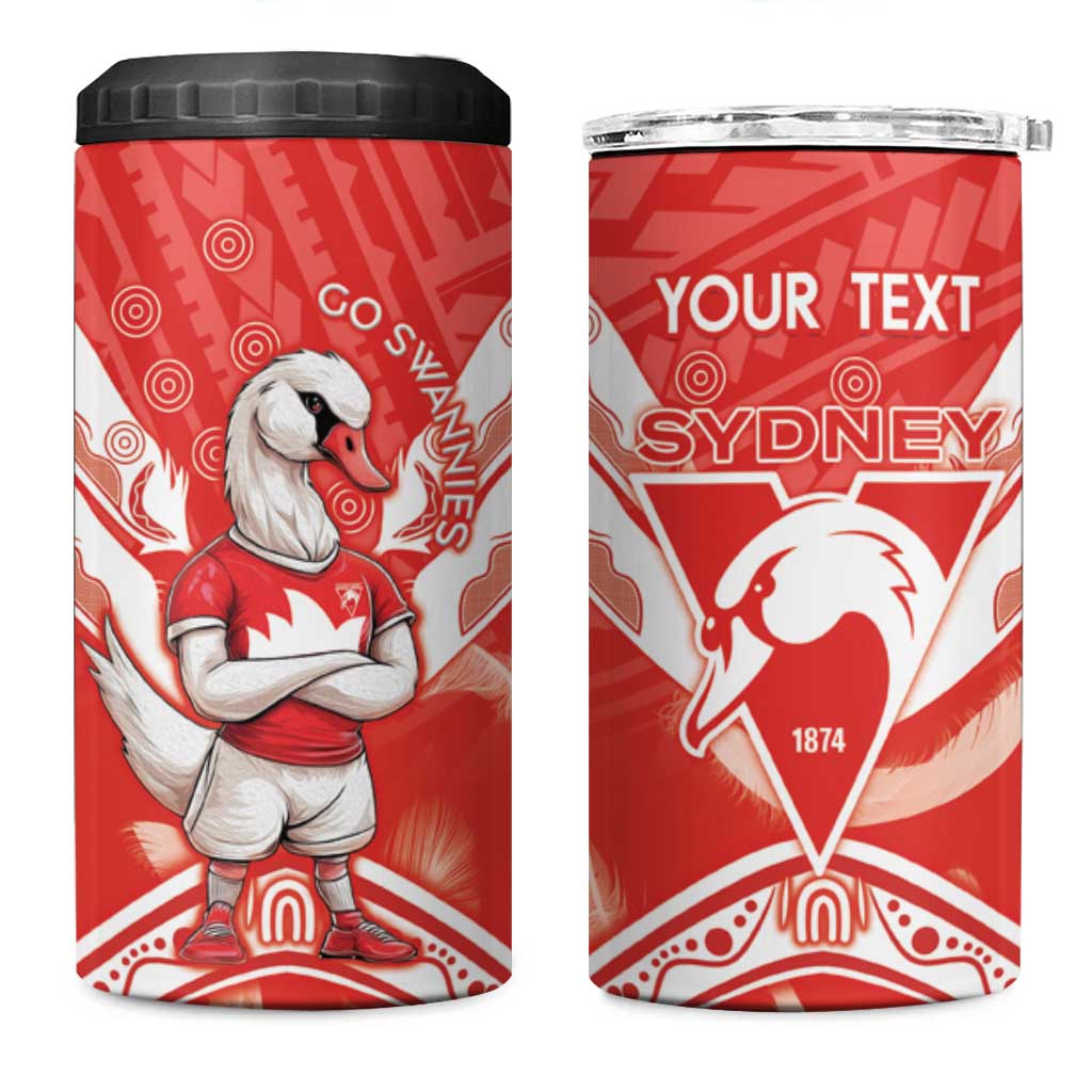 Personalised Swans Football 4 in 1 Can Cooler Tumbler 2024 Swannies Mascot Go Champions
