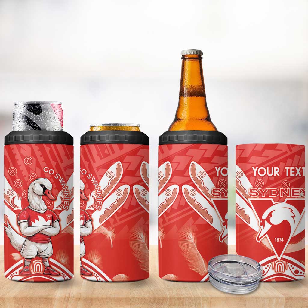 Personalised Swans Football 4 in 1 Can Cooler Tumbler 2024 Swannies Mascot Go Champions