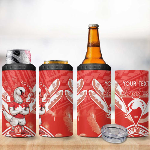 Personalised Swans Football 4 in 1 Can Cooler Tumbler 2024 Swannies Mascot Go Champions