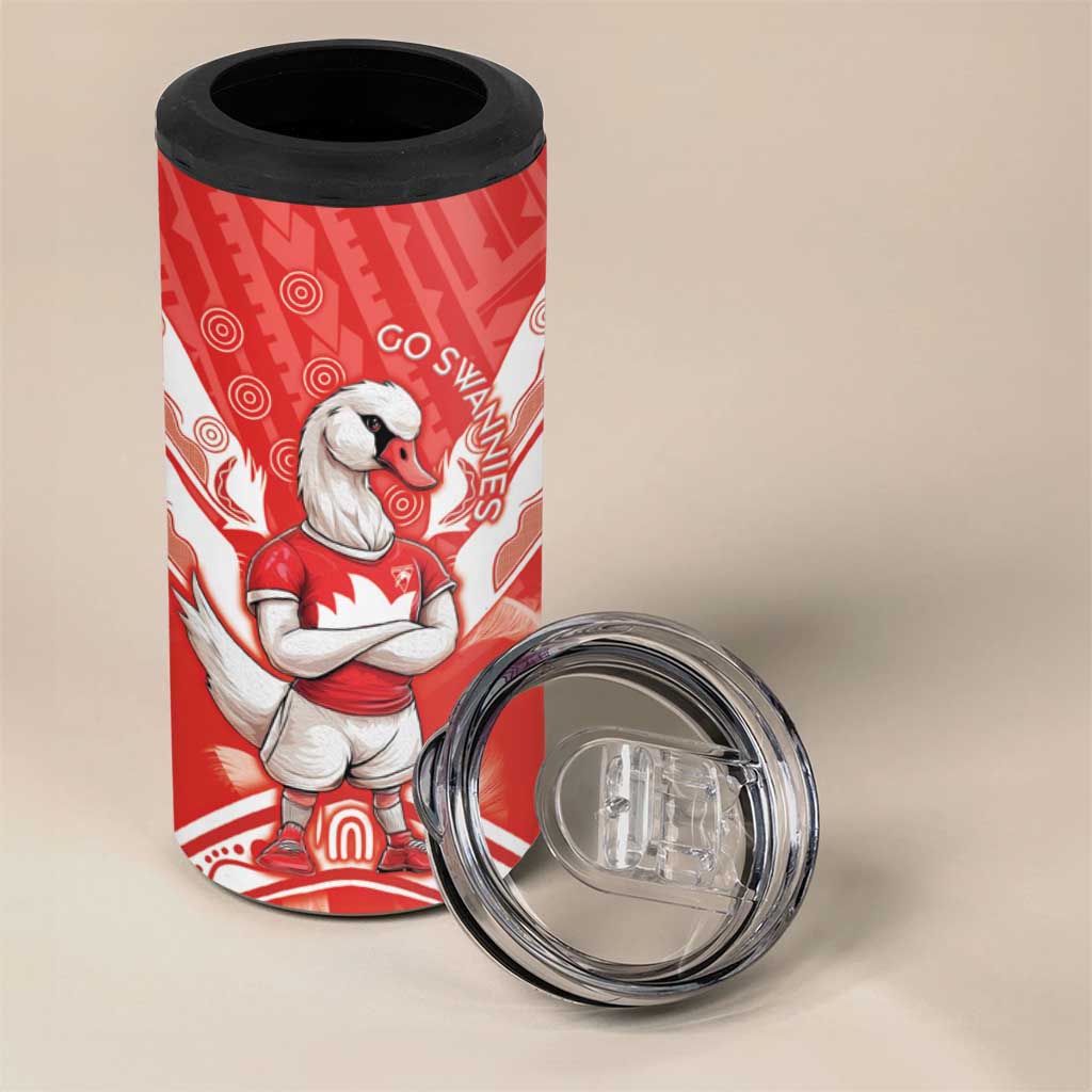 Personalised Swans Football 4 in 1 Can Cooler Tumbler 2024 Swannies Mascot Go Champions
