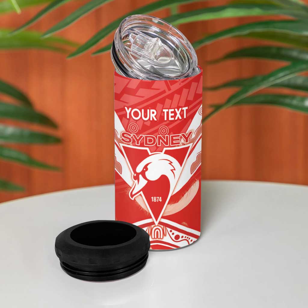 Personalised Swans Football 4 in 1 Can Cooler Tumbler 2024 Swannies Mascot Go Champions