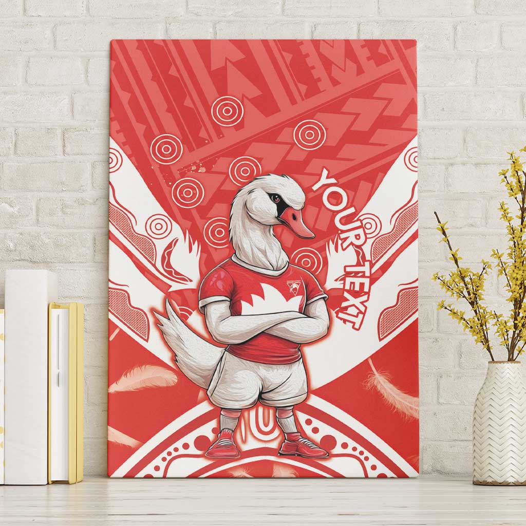 Personalised Swans Football Canvas Wall Art 2024 Swannies Mascot Go Champions