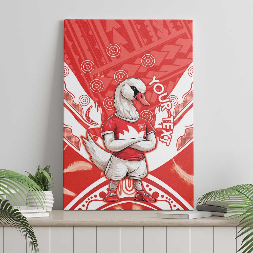 Personalised Swans Football Canvas Wall Art 2024 Swannies Mascot Go Champions
