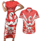 Personalised Swans Football Couples Matching Short Sleeve Bodycon Dress and Hawaiian Shirt 2024 Swannies Mascot Go Champions
